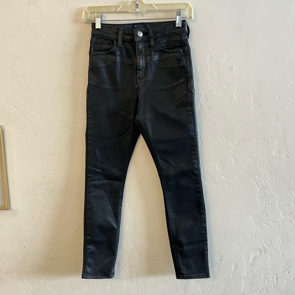 ASOS Black Faux Leather Skinny Jeans Size 25 Petite